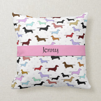 Almohada rosada del perro del Dachshund