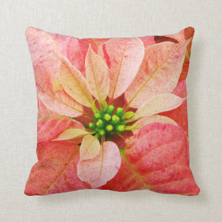 Almohada rosada del personalizado del Poinsettia