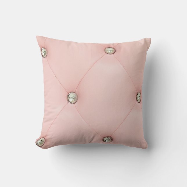 Almohada rosada del sofá del tiro del monograma de (Anverso)