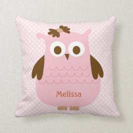 Almohada rosada dulce del búho