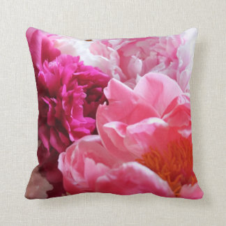 Almohada rosada y blanca del Peony 2-Sided