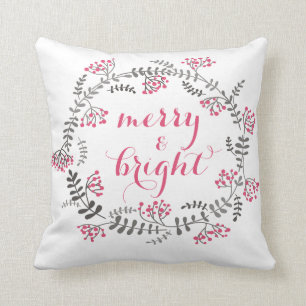 Almohada rosada y gris del día de fiesta de la