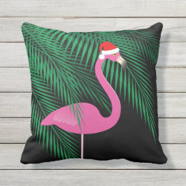 Almohada rosada y negra reversible 1 del flamenco
