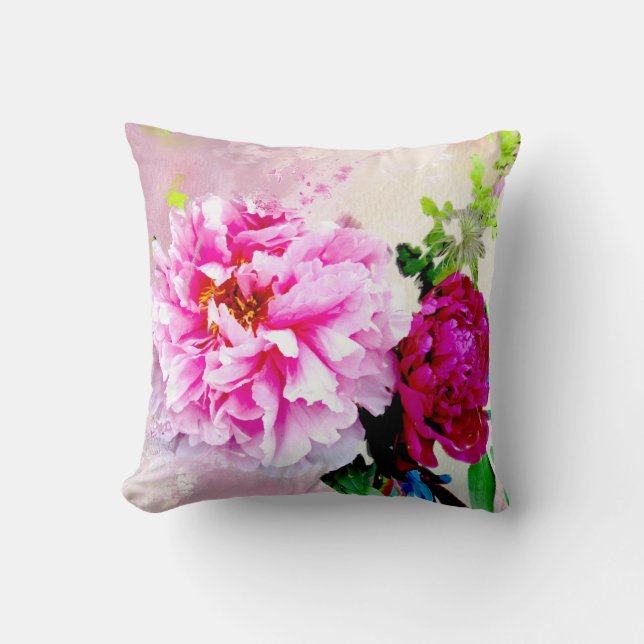 Almohada rosada y roja preciosa del personalizado (Anverso)