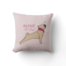 Almohada Rosé del bulldog francés todo el día