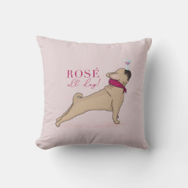 Almohada Rosé del bulldog francés todo el día