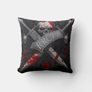 Almohada RRC78 espadas cruzadas calavera