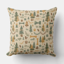 Almohada rústica de bosque – Mascota inspirada en