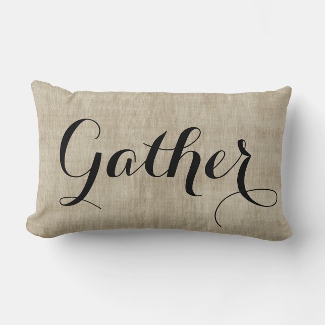 Almohada rústica de la mirada de la arpillera del (Anverso)