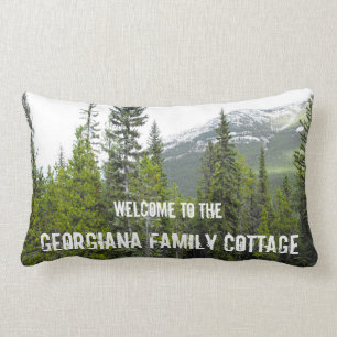 Almohada rústica de la recepción de la cabaña d