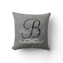 Almohada rústica gris personalizada de la familia