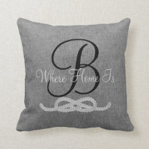 Almohada rústica gris personalizada de la familia