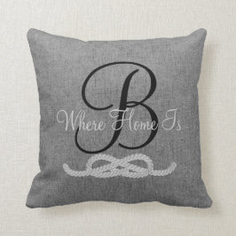 Almohada rústica gris personalizada de la familia