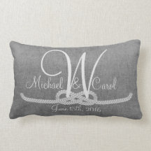 Almohada rústica gris personalizada de la familia