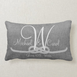 Almohada rústica gris personalizada de la familia