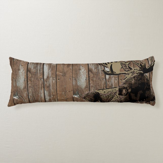 almohada rústica para el cuerpo del alce de madera (Anverso)