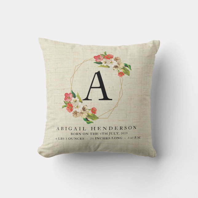 Almohada rústica personalizada del Stats del (Anverso)