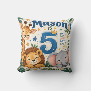 Almohada Safari Cumpleaños 5 de Mason