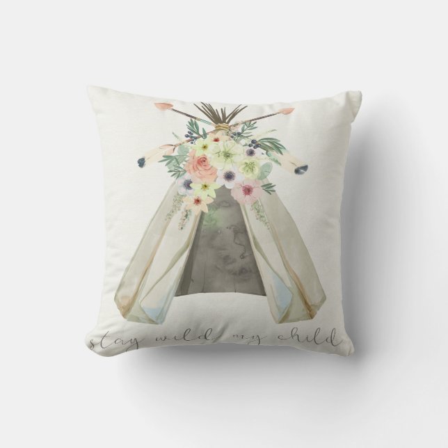Almohada salvaje del niño de Boho de la estancia (Anverso)