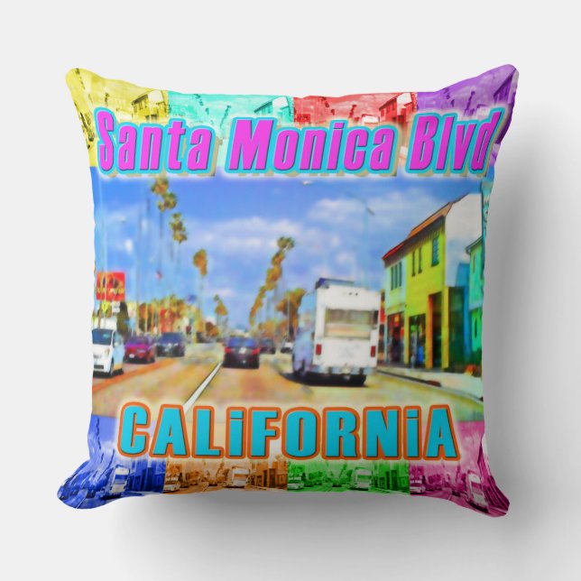 Almohada "Santa Monica Blvd 3" (Anverso)