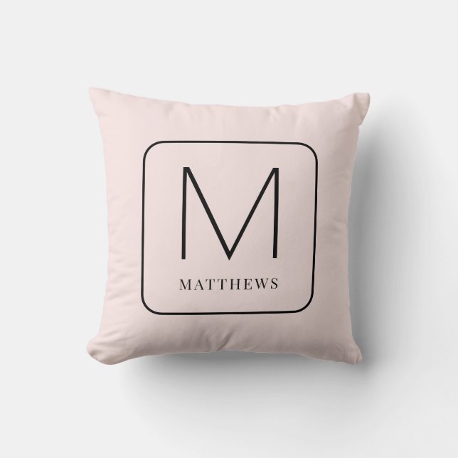Almohada Sencilla de Tirar con Monograma Moderno R (Anverso)