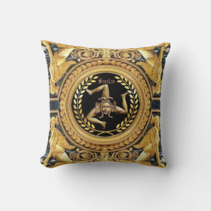Almohada siciliana de Medusa con esfinges