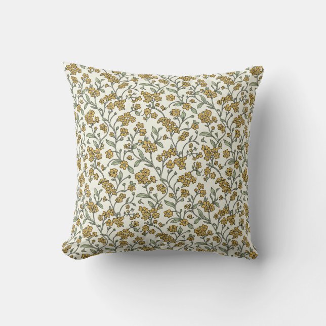 Almohada sin costuras de flores de nomeolvides (Anverso)