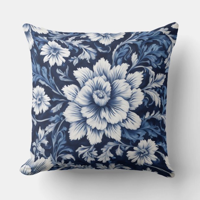 almohada sinfonía flor cobalt (Anverso)