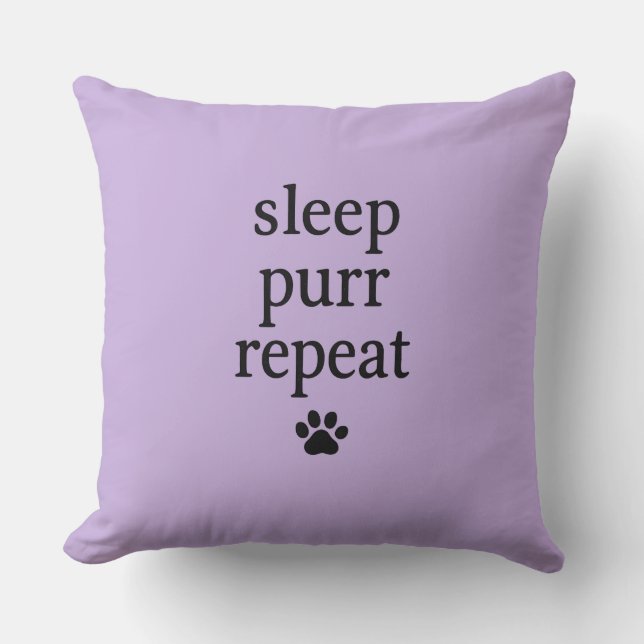 Almohada Sleep Purr Repeat – Acento para Amantes d (Anverso)