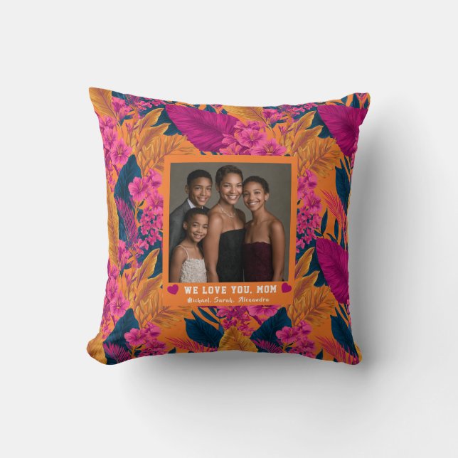 Almohada Sofá Madre Botánica Tropical Perro Mamá (Anverso)