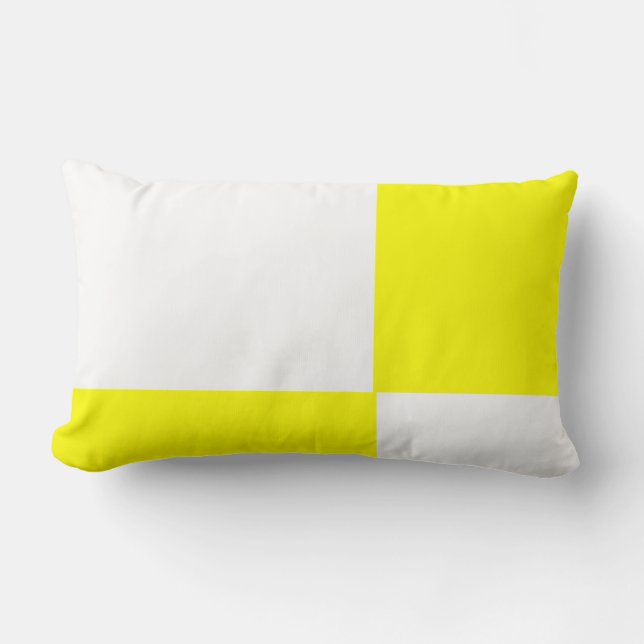 almohada sólida de color amarillo y blanco (Anverso)