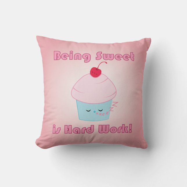 Almohada soñolienta de Kawaii de la magdalena y de (Anverso)