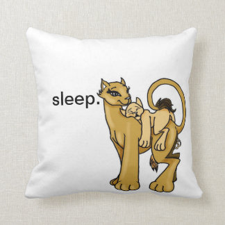 Almohada soñolienta del tiempo con el león y el