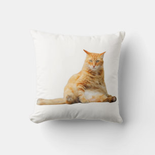 almohada suave con un lindo gato naranja