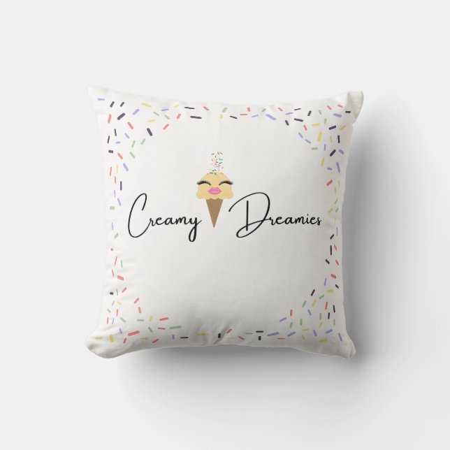 Almohada Suave Cremosa Sueñitos Purpurina (Anverso)