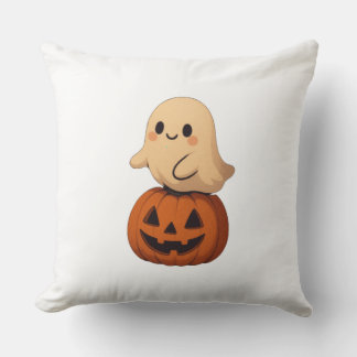 Almohada suave de Halloween con un fantasma lindo 