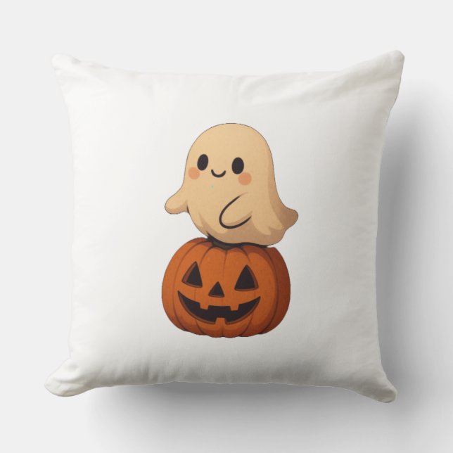 Almohada suave de Halloween con un fantasma lindo  (Anverso)
