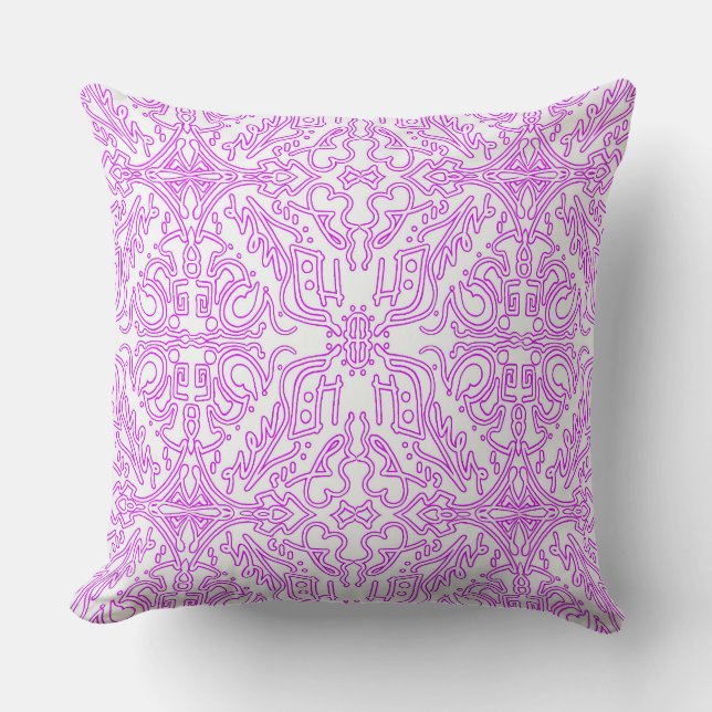 Almohada suave rosa sueño patrón Mandala (Anverso)