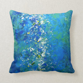 Almohada subacuática contemporánea azul