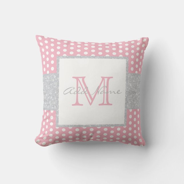 Almohada subió rosa lindo del bebé del lunar del (Anverso)