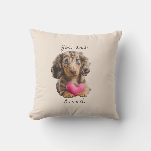 Almohada "Te quieren" – Regalo adorable de Dachshu (Anverso)