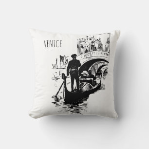 Almohada temática de góndola de Venecia Italia en