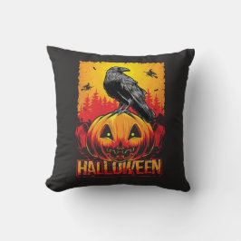 almohada temática de Halloween Raven