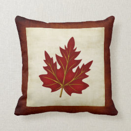 Almohada temática de la temporada de otoño roja de