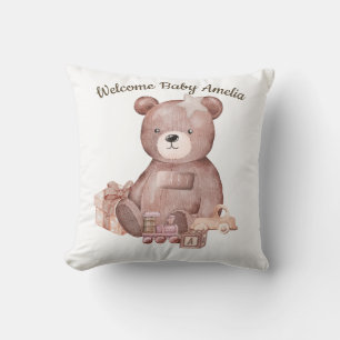 Almohada temática de osito de peluche para baby sh