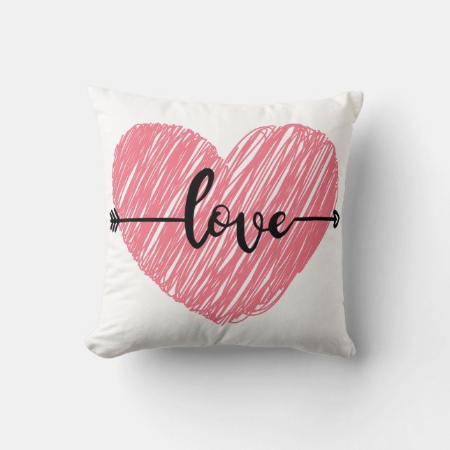 Almohada Temática del Amor – Acento Acogedor y Rom (Anverso)