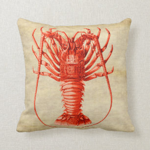 Almohada temática náutica de la langosta espinosa