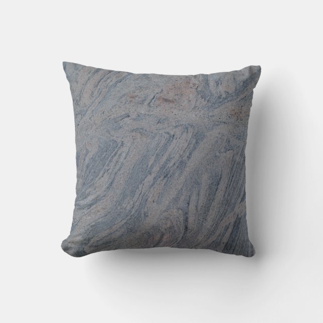 Almohada texturada de mármol gris azul y ceja (Anverso)