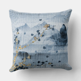 Almohada texturizada de tela horizontal de oro azu