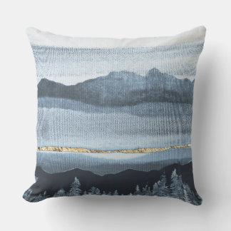 Almohada texturizada de tela horizontal de oro azu